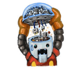 Doctor "Pan" and a boy robot "switch." sticker #545750