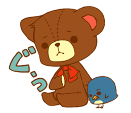 A bear and blue bird sticker #545803