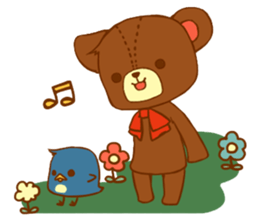 A bear and blue bird sticker #545807