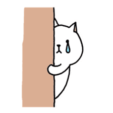 white  cat life sticker #549738