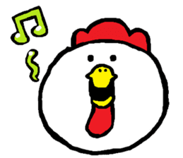 Chicken'tosakattyo' of round body sticker #549994