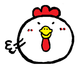 Chicken'tosakattyo' of round body sticker #549996