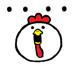 Chicken'tosakattyo' of round body sticker #550000