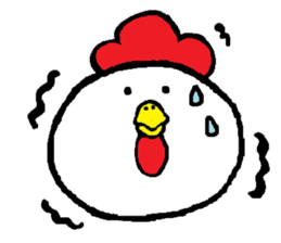 Chicken'tosakattyo' of round body sticker #550001