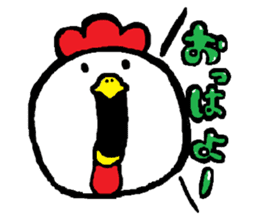 Chicken'tosakattyo' of round body sticker #550002