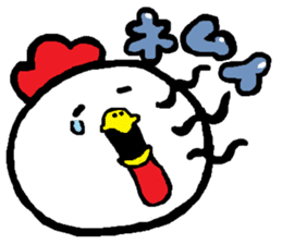Chicken'tosakattyo' of round body sticker #550003