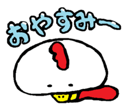 Chicken'tosakattyo' of round body sticker #550004