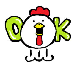 Chicken'tosakattyo' of round body sticker #550006