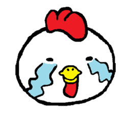 Chicken'tosakattyo' of round body sticker #550013