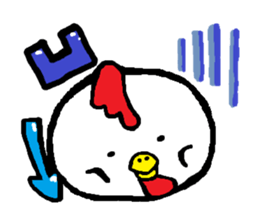 Chicken'tosakattyo' of round body sticker #550016