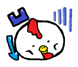 Chicken'tosakattyo' of round body sticker #550016