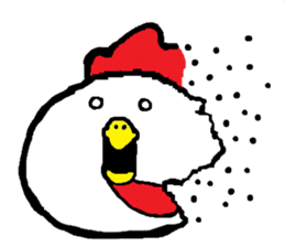 Chicken'tosakattyo' of round body sticker #550017