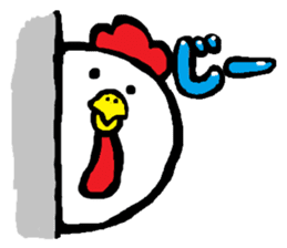 Chicken'tosakattyo' of round body sticker #550022
