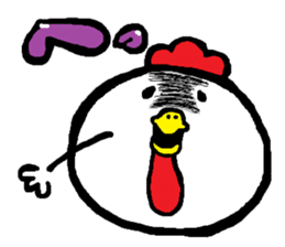 Chicken'tosakattyo' of round body sticker #550028