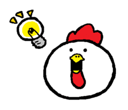Chicken'tosakattyo' of round body sticker #550032