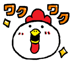 Chicken'tosakattyo' of round body sticker #550033