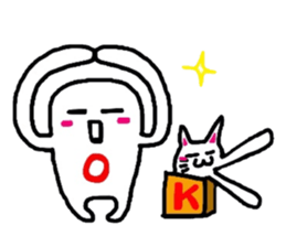 White-Man & Hakoiri-Cat sticker #550762