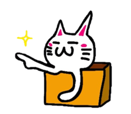 White-Man & Hakoiri-Cat sticker #550767