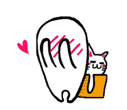 White-Man & Hakoiri-Cat sticker #550771