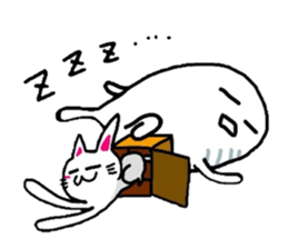 White-Man & Hakoiri-Cat sticker #550776