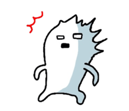 White-Man & Hakoiri-Cat sticker #550777