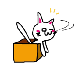 White-Man & Hakoiri-Cat sticker #550781