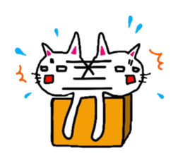 White-Man & Hakoiri-Cat sticker #550784