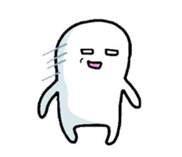 White-Man & Hakoiri-Cat sticker #550787