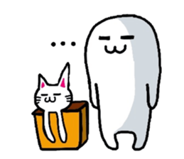 White-Man & Hakoiri-Cat sticker #550791