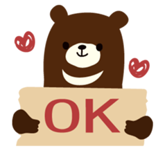 White and black Mr. Bear sticker #553434