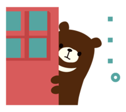 White and black Mr. Bear sticker #553444