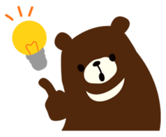 White and black Mr. Bear sticker #553450