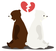 White and black Mr. Bear sticker #553455