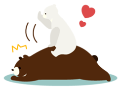 White and black Mr. Bear sticker #553463