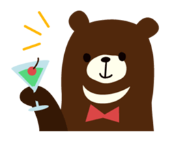 White and black Mr. Bear sticker #553468