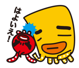 funny octopus and straight octopus sticker #553787