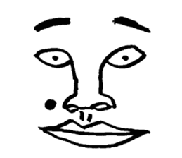 Sticker of expression (hand-painted) sticker #554304