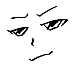 Sticker of expression (hand-painted) sticker #554313