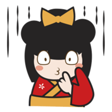 Kimi, kawaii kokeshi japanese doll sticker #554394