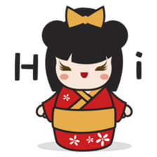 Kimi, kawaii kokeshi japanese doll sticker #554395