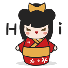 Kimi, kawaii kokeshi japanese doll sticker #554395