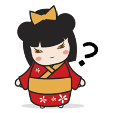 Kimi, kawaii kokeshi japanese doll sticker #554397