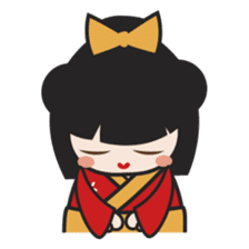 Kimi, kawaii kokeshi japanese doll sticker #554407