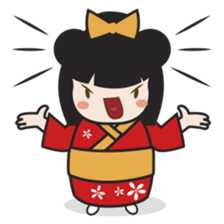 Kimi, kawaii kokeshi japanese doll sticker #554408