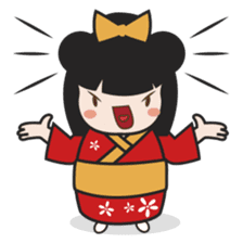 Kimi, kawaii kokeshi japanese doll sticker #554408