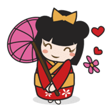 Kimi, kawaii kokeshi japanese doll sticker #554412