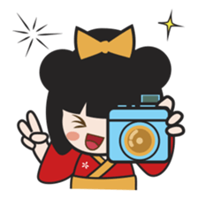 Kimi, kawaii kokeshi japanese doll sticker #554414