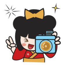 Kimi, kawaii kokeshi japanese doll sticker #554414