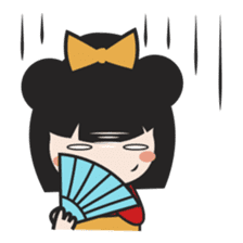 Kimi, kawaii kokeshi japanese doll sticker #554416