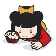 Kimi, kawaii kokeshi japanese doll sticker #554419